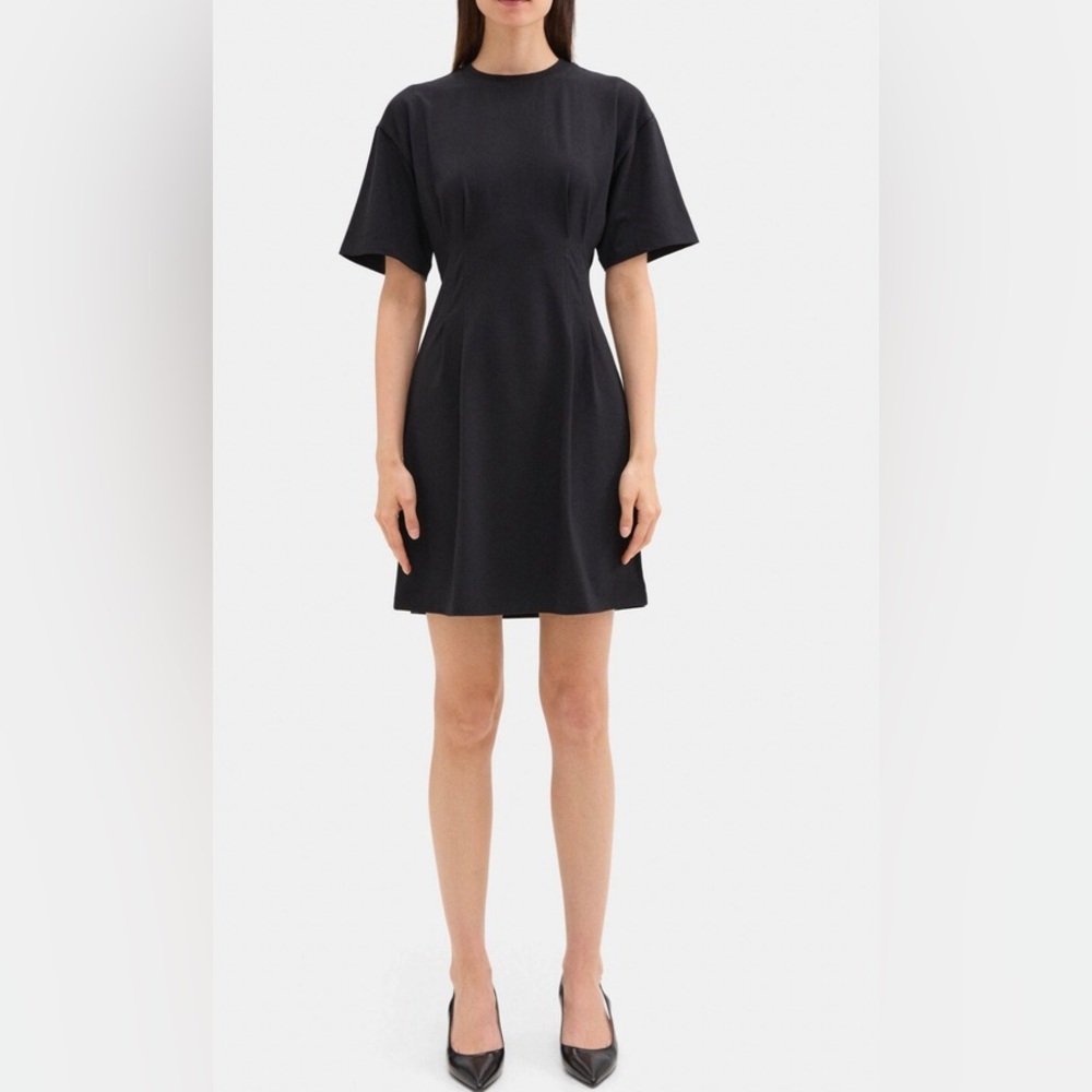 Theory Short Sleeve Corset Modal Cotton Tee Mini Dress